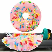 1pc Funny Warm Food Blanket Collection (Pink Donut), Lightweight Cozy Plush Blanket For Bedroom Living Rooms Sofa Couch Size 180cm