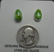 Wee ALBERT PLATERO Navajo CARICO LAKE TURQUOISE Sterling Silver EARRINGS Pierced
