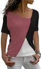 AYIFU Womens Summer Tops Short Sleeve Casual Shirts X-Large, 3- Mauve