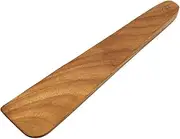 FAAY 10" Flat Wooden Spatula for Cast Iron, Egg Flipper, Pan Scraper, Handcraft from High Moist Resistance Golden Teak for Non Stick Cookware (10")
