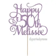 Cake Topper - Fifty - 50th - 20+ Colours - NEXT DAY POST - Any Name & Age
