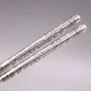 Real 999 Silver Chopsticks Home Tableware Engrave 福 Round Chopsticks /42.15g