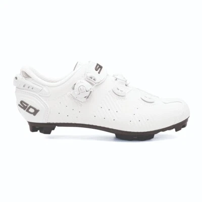 SIDI DRAKO 2S MTB CYCLING SHOES – WHITE – CARBON SRS SOLE – FREE US SHIPPING