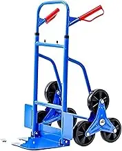 Trailer Hand Truck Stair Climber Hand Truck and Dolly,300KG Capacity Heavy-Duty Trolley Cart with Telescoping Handle Home Hand Truck(Large Blue)