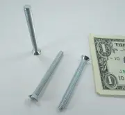 Lot 50 Slotted Flat Head Screws, #10-32 x 2" Long Zinc Plated Steel Countersunk