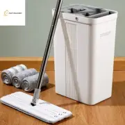 JOYMOOP Mop and Bucket with Wringer Set for Home, Hands Free White Flat Squeeze