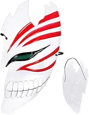 Bkikijgg Ichigo Cosplay Mask Ichigo Plastic Mask Party Costume Mask Decoration Black&Red Mask Props Halloween