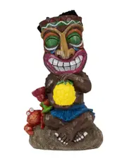 Northlight 13.75in Solar Lighted Polynesian Outdoor Garden Smiling Tiki Statue
