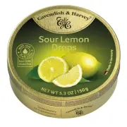 | Sour Lemon Hard Candy Drops | 5.3 Ounce Tin - 12 Pack