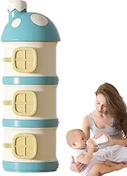 Formula Storage Containers - Portable Milk Powder Dispenser Stackable Formula Holder,Feeding Supplies Non-Spill Compartment Storage Pots for Protein Powder