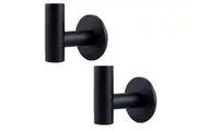 2 Pcs Wall Mount Self Adhesive Bathroom Towel Hooks Holder Cloth Hanger Hook Door Hanger Black