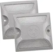 EXHUMKY Aluminum Reflective Road Markers for Driveway Entrance Outdoor Ground Reflectors for Enhanced Visibility Sports Fields Parking Lots and Highways