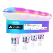Matter Smart RGBTW Bulb, BR30 Smart Light Bulbs, LED Color 4 Pack Matter-BR30