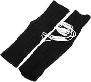 [Generic] Electric Heating Socks Knit Leg Warmers Dance Leg Warmers Cream Leg Warmers Knee Compression Sleeve Knee Sleeves Weightlifting Men Beige Leg Warmers Warm Stockings Yarn