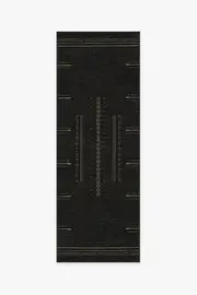75' x 215' | Machine Washable Runner Rug | Kid & Pet Friendly | Indoor Rug | Milos Black Rug | Ruggable