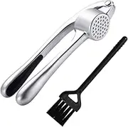 1Set Garlic Press Alloy Mincer Cleaning Brush for Effortless Garlic Ginger Nut Crushing Easy to Use