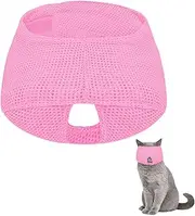 Cat Grooming Mask | Anti-Scratch and Anti-Licking | Special for Pet Bathing, Grooming and Cure | Soft Mesh Fabric with Breathable Design | Suitable for Small and Medium-Sized Cats (Pink 1pcs, L)