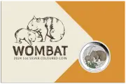 2024 Wombat 1oz Silver Coloured Coin in Card