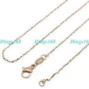 Real 18K Rose Gold Filled Tarnish-Resist 24" 1 mm Thin Italian Starry Chain K127