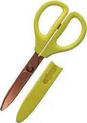 Kokuyo scissors SAXA titanium glueless blade yellow-green Hasa -PT280YG