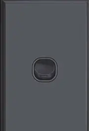 Slim Vertical 1 Gang Wall Plate Light Switch - Gloss Black