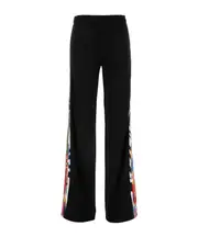 Emilio Pucci Pattern-Printed Trim Straight-Leg Trousers IT40 Black