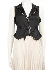 Black Silk Tank Top