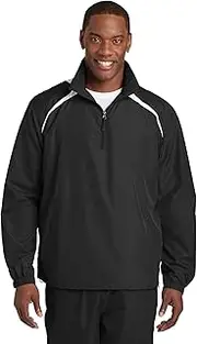 [SPORT-TEK] 1/2-Zip Wind Shirt. JST75 Black/White 4XL