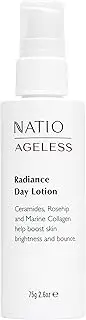 Natio Australia Ageless Radiance Day Lotion 75g - Lightweight Firming Face Moisturiser for All Skin Types - Ceramides, Rosehip & Marine Collagen - Made in Australia