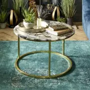 Natural Brown Agate Coffee Side Table , Agate Side Sofa Table, Decors 12"x12"