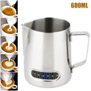 Milk Frothing Jug Frother Pitcher Stainles Steel Coffee Container Thermometer ∠