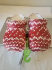 Crocs Classic Holiday Ugly Christmas Sweater Clogs Red White Women’s Size 7 NEW