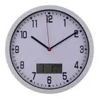 LCD Wall Clock 10 Inch with Temperature and Humidity for Living Room Decor