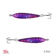 2pcs Fish WOW!® 3.5oz Fishing Mega Live Bait luna Jig Treble Hook purple