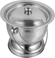 VALICLUD Stainless Steel Night Urinal with Cover Thickened Chamber Pot for Elderly Portable Bedside Commode Bucket Drop Resistant Design Easy to Clean