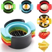 Egg Slicer for Hard Boiled Eggs，4 in 1 Multifunctional Egg Cutter,Strawberry Sli