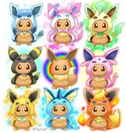 Eevee evolution 5D DIY Full Round Drill 30x40cm Diamond Painting