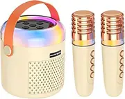 Uoqpty Small Karaoke Machine | Portable Toy Speaker | Karaoke Singing Speaker with Changing Light for Home, Travelling, Camping