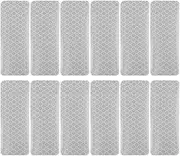 X AUTOHAUX 12pcs Automotive Reflective Stickers Night Visibility Safety Reflective Rear Bumper Tape Universal Adhesive for Car 3 x 8cm Silver Tone