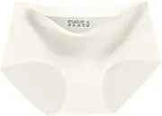 [FARZAH] 3Pcs Women Mid Waist Soft Ice Silk Seamless Lingerie Briefs Underwear Panties Hipster Underpants (Color : White, Size : Medium)