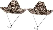 [WRITWAA] 2pcs Leopard Print Cowboy Hats Party Hat Men Stylish Party Prop Comfortable Adjustable