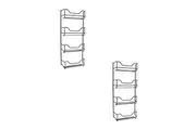 2PK Entr e 4-Tier Wall Mounted Spices 16 Bottle Rack/Storage Organiser Black