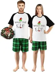 [LuLiaMenton] What The ELF Short Green Christmas Matching Pajamas Sets(M,Dad)