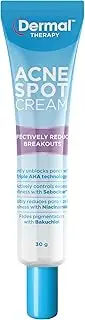Dermal Therapy Acne Spot Cream – Best Spot Treatment for Pimples & Hormonal Acne, Reduces Breakouts, Triple AHA, Niacinamide, Clears Acne Fast, Fights Bacteria, Acne Cream for Flare-Ups | 30g