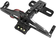 Compatible with Suzuki GSXR 600 750 1000 GSX R Hayabusa GSX1300R GSX650F GSX-R Adjustable Tail Tidy Rear License Plate Holder with Led Light(Black)