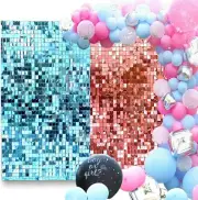 Mega Show Shimmer Wall Baby Shower Gender Reveal Pink & Blue & Balloons Kit