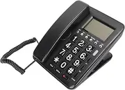 Desktop Corded Telephone, Landline Wired Phone with Large Buttons, Corded Telephone for Home Office Hotel Bathroom(black)