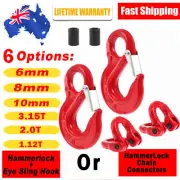 Pair Hammerlock +Eye Sling Hook Safety Chain Caravan Trailer connecting Extend