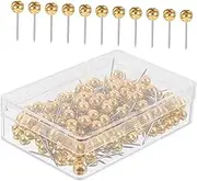 WHAMVOX 200pcs Gold Push Pins Decorative Thumb Tacks with Round Ball Head for Photos Maps Crafts and Office Use Easy to Handle Versatile Supply