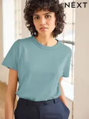 Blue Essential Pure Cotton Short Sleeve Crew Neck T-Shirt (417795) | $11